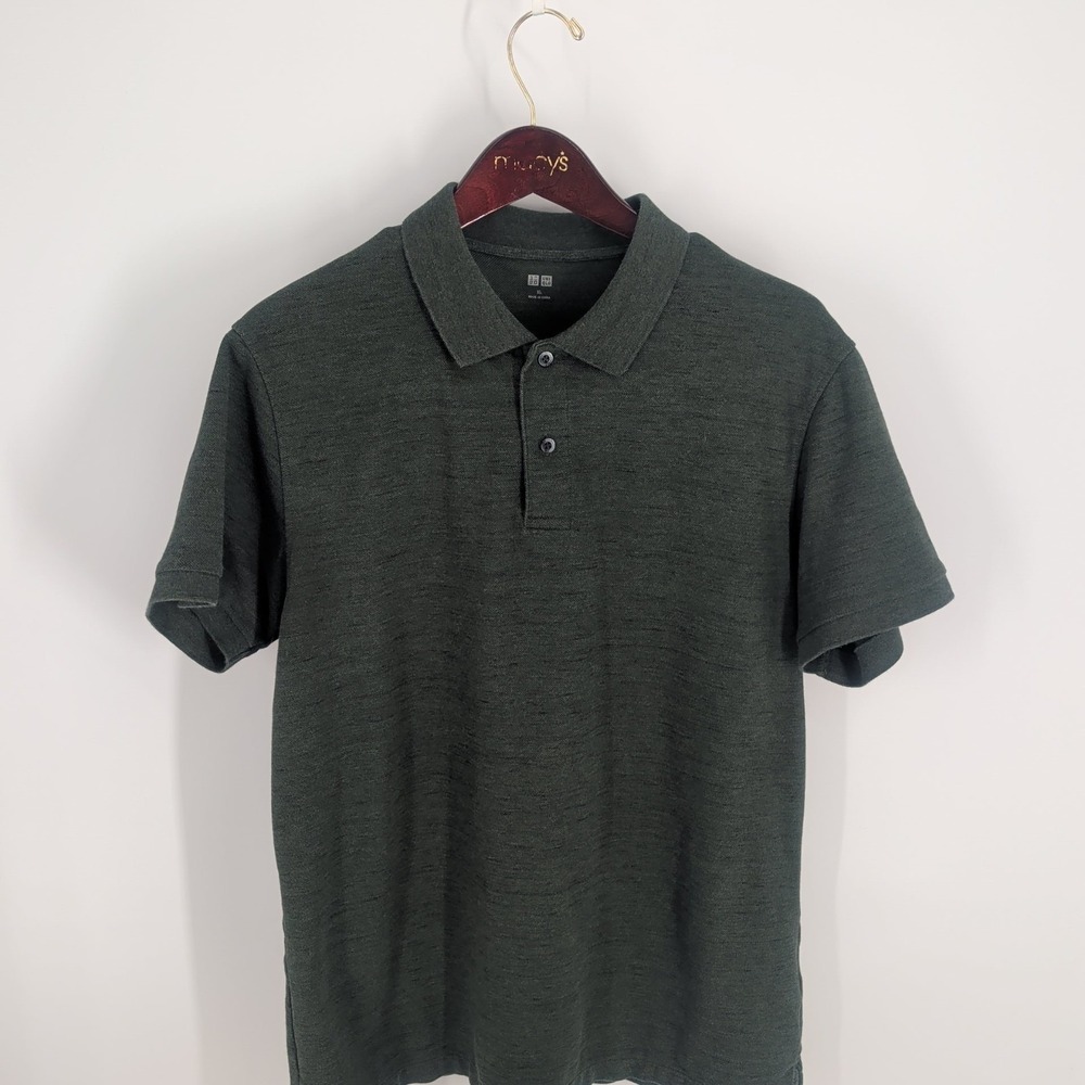 Uniqlo Short Sleeve Collared Classic Pullover Polo Shirt Dark Gray Size XL